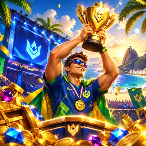 Arena de e-sports com telões durante partida profissional de CS2